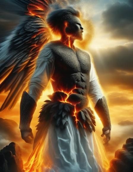 Molten Lava Golems Battle Under Night Sky