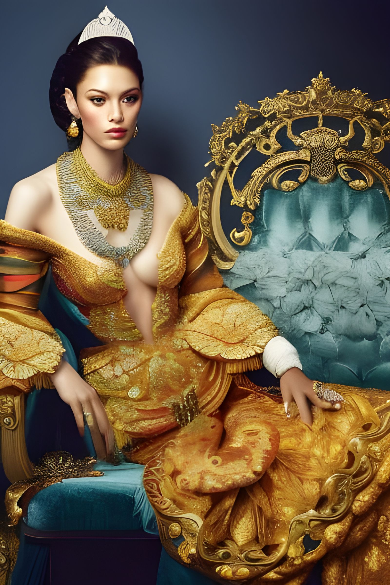 Retro Girl Portrait in Art Deco Style