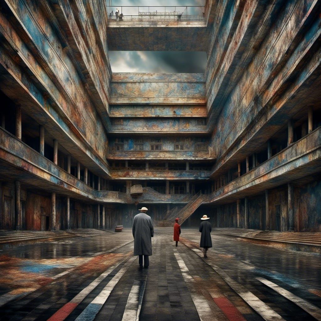Polychromatic Cityscape in Hyperrealistic Matte Painting Sty...
