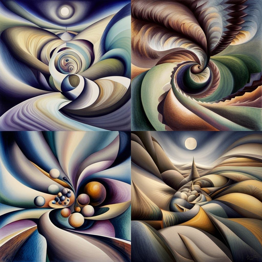 Abstract Swirl in Surreal Spiritual Landscape
