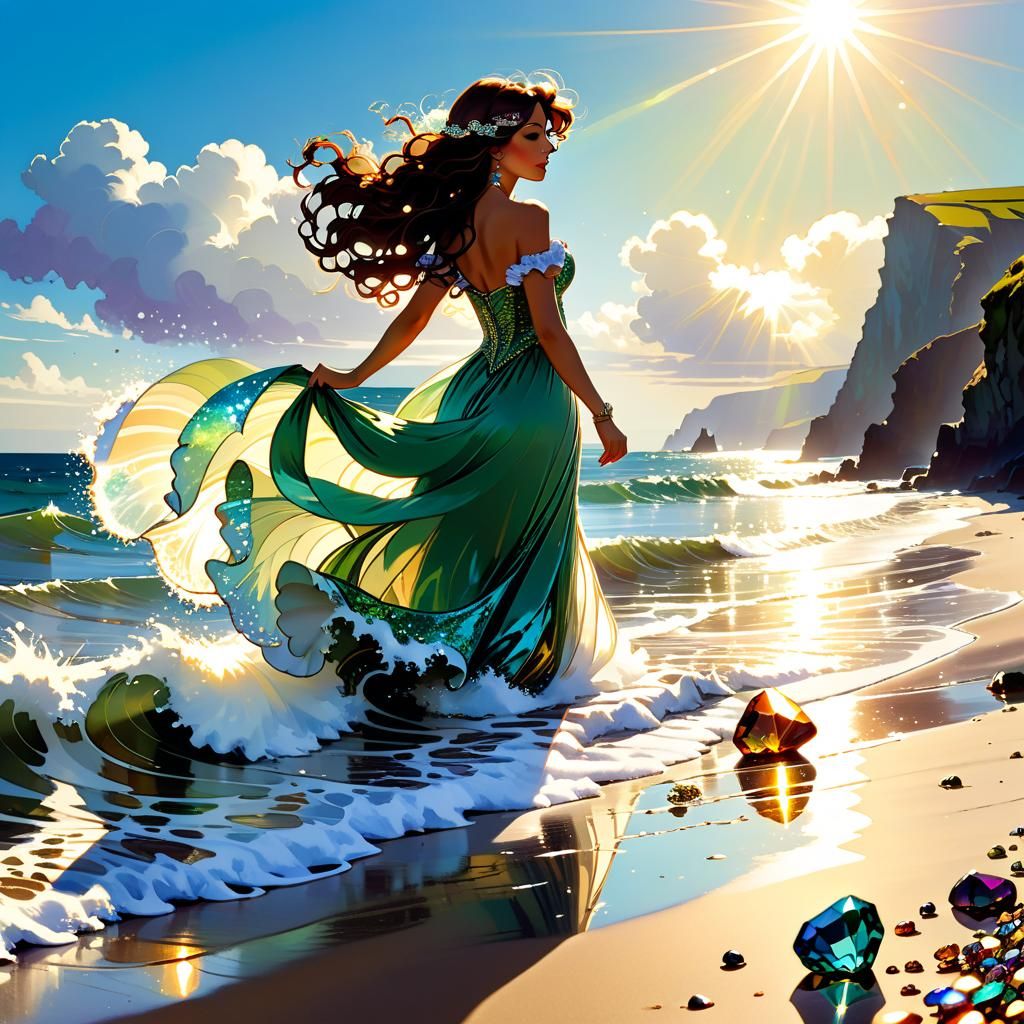 Irish Coast Gemstones Sparkle in Rococo Style