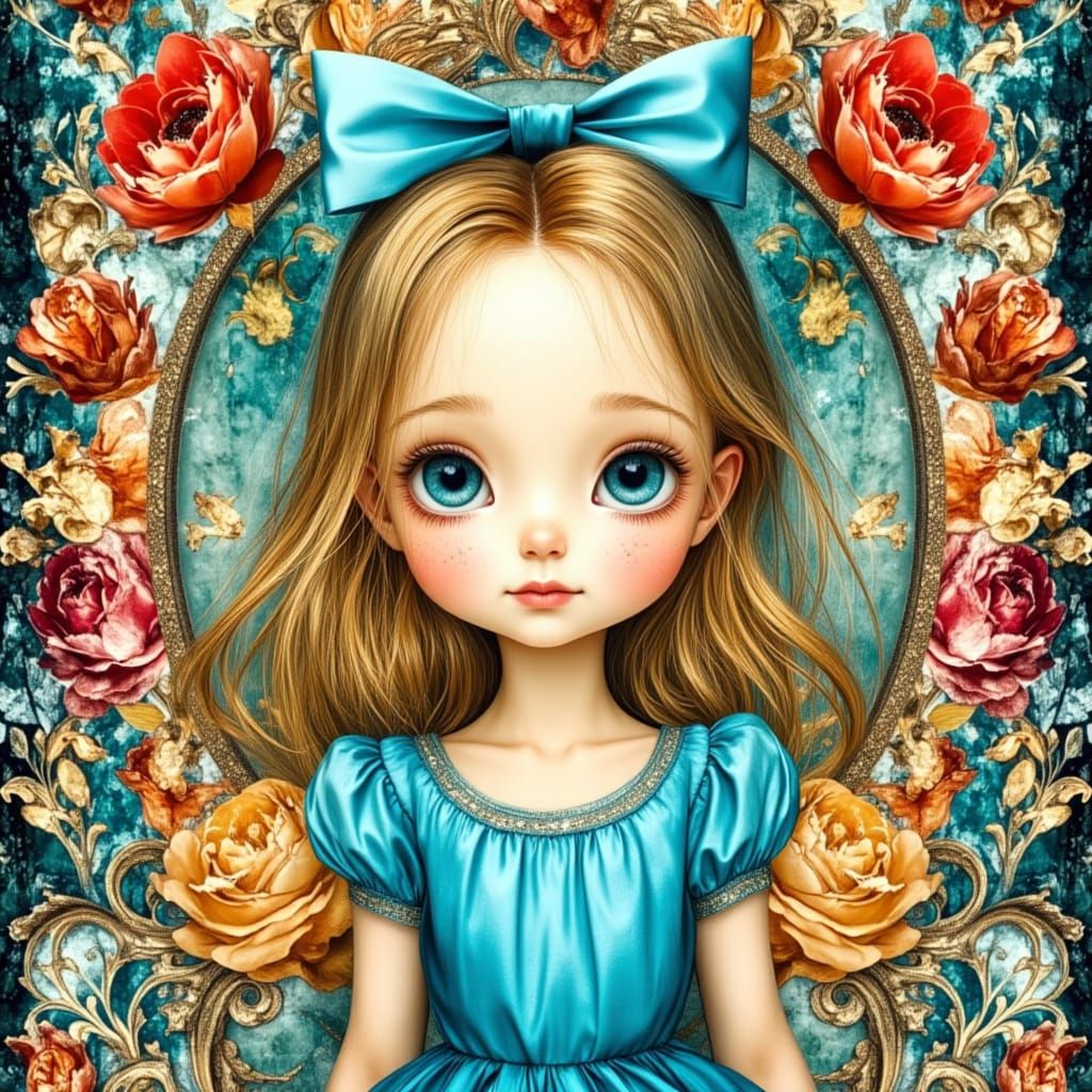 Alice in Wonderland in a Murakami-esque Style