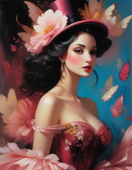 Pretty Woman in Ball Gown, Impasto Speedpaint