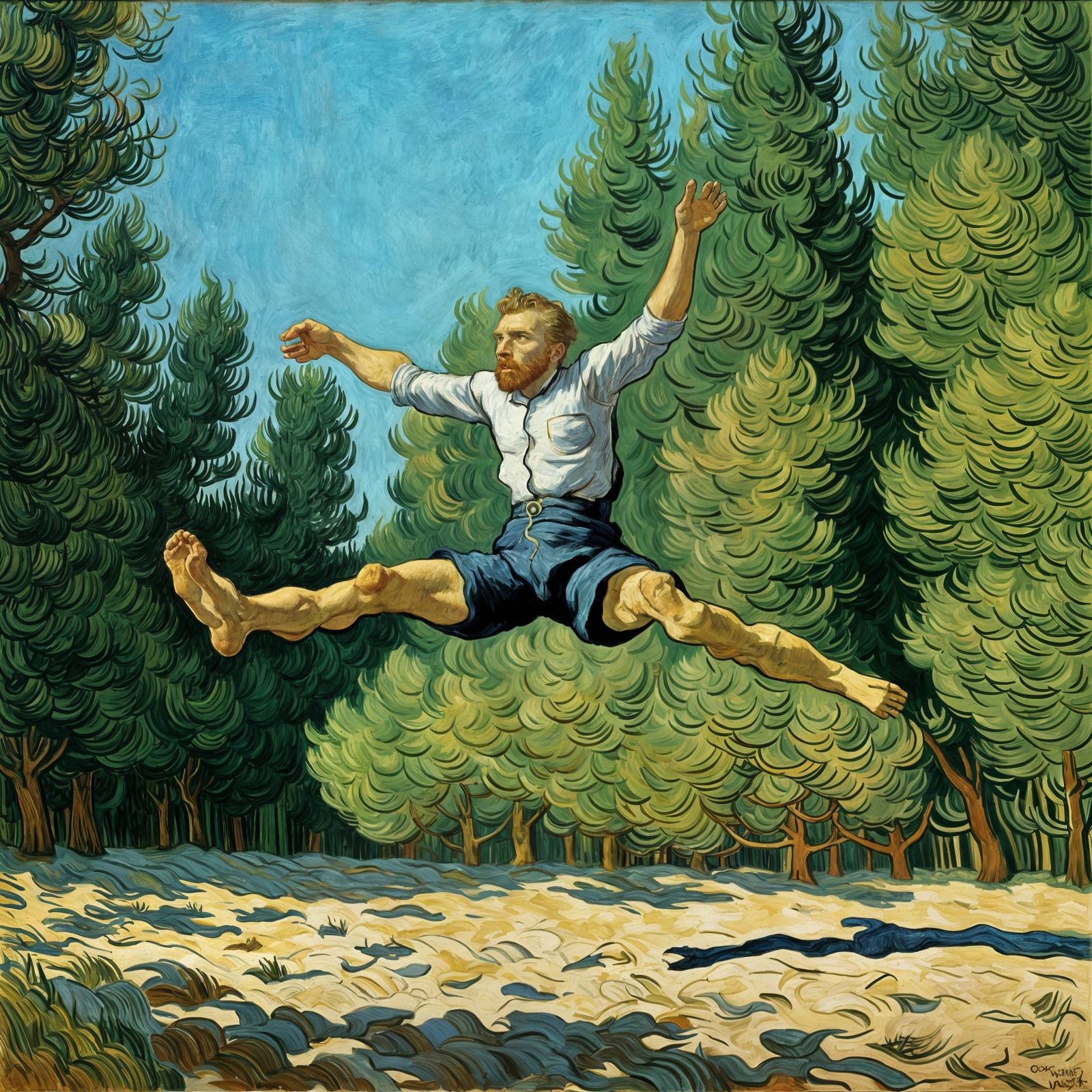 Resting Break in Van Gogh Style