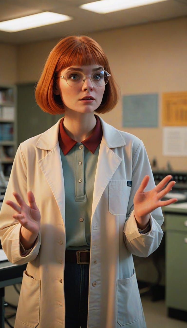1979 Science Student with Geometric Hair and Glasses