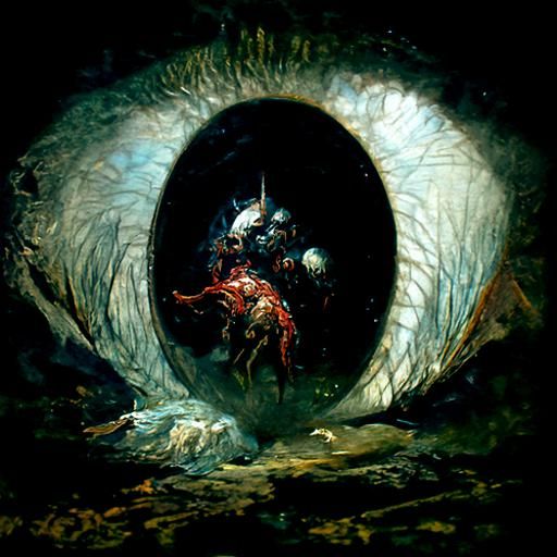 Horrific Eye Demon in Dark Fantasy Style