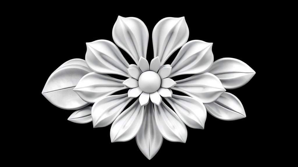 Clean and Precise 3D Flower Depth Map in Grayscale
