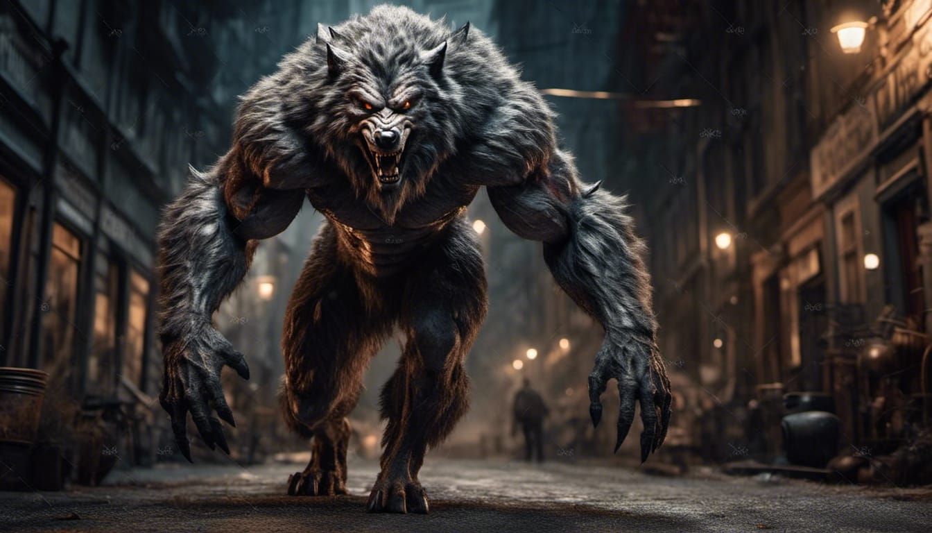 Powerful Werewolf Striding Forward