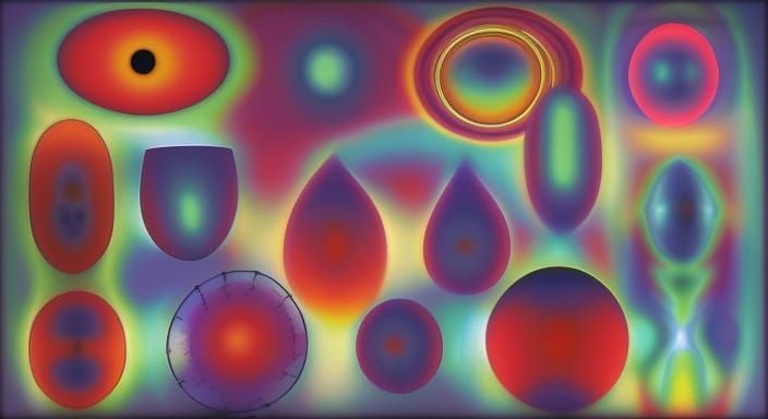 Abstract Lava Lamp in Aquarelle Painting Style