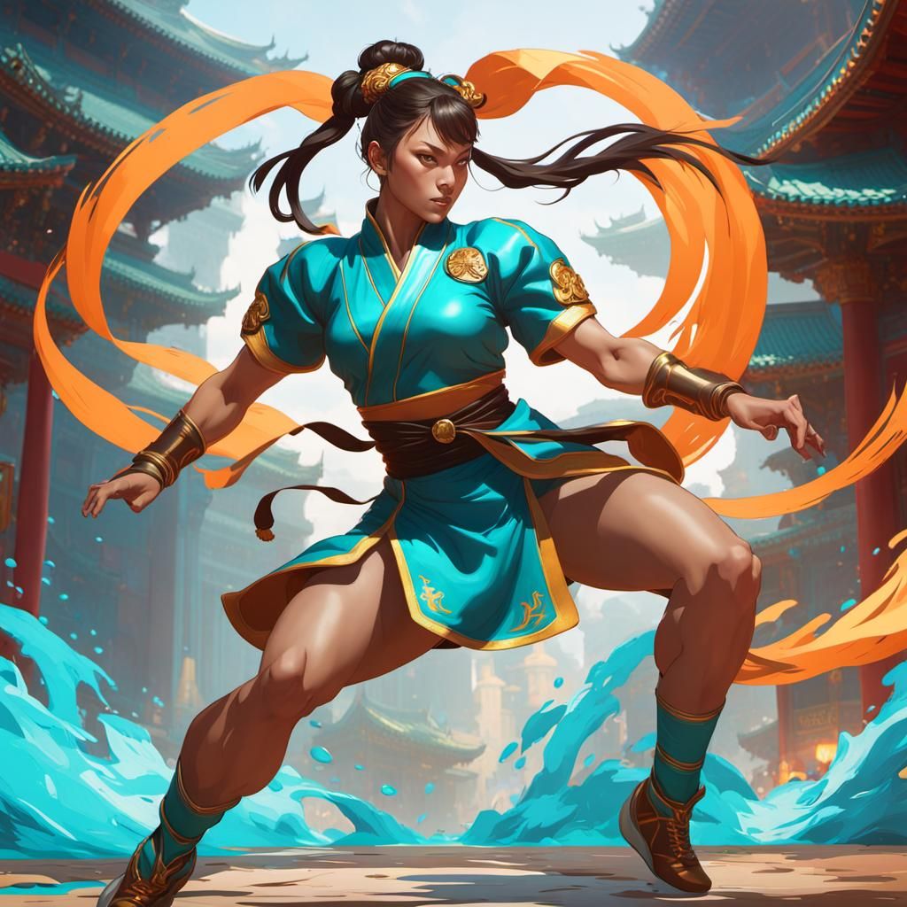 Chun-Li kicking