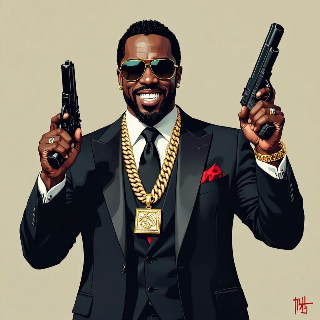 P Diddy: Urban Portrait in Basquiat, Wiley, Murakami Style