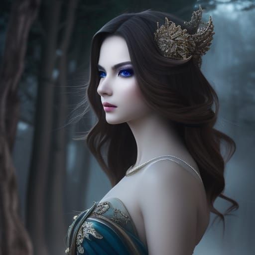 Beautiful Elf Girl in Floating Space