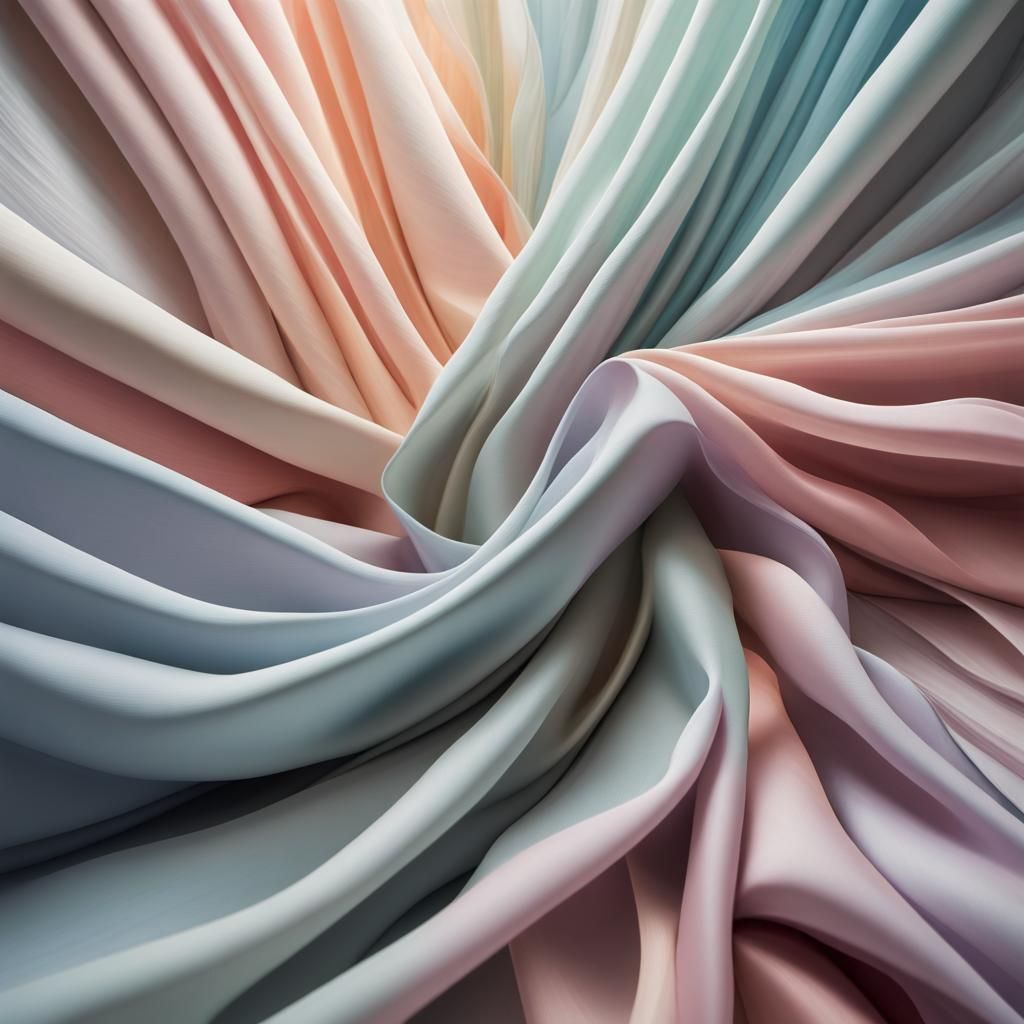 Abstract Fabric Art in Gallery, Pastel Colors