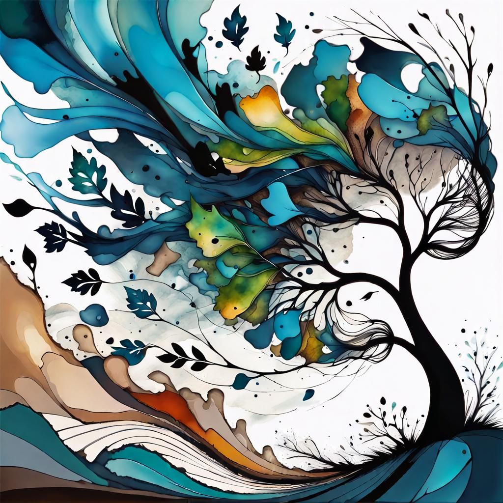 Stormy Abstract: Alcohol Ink Windscape