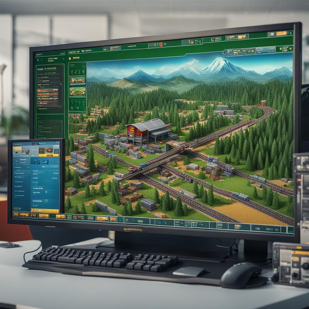 Modern Transport Tycoon Deluxe on Computer Screen