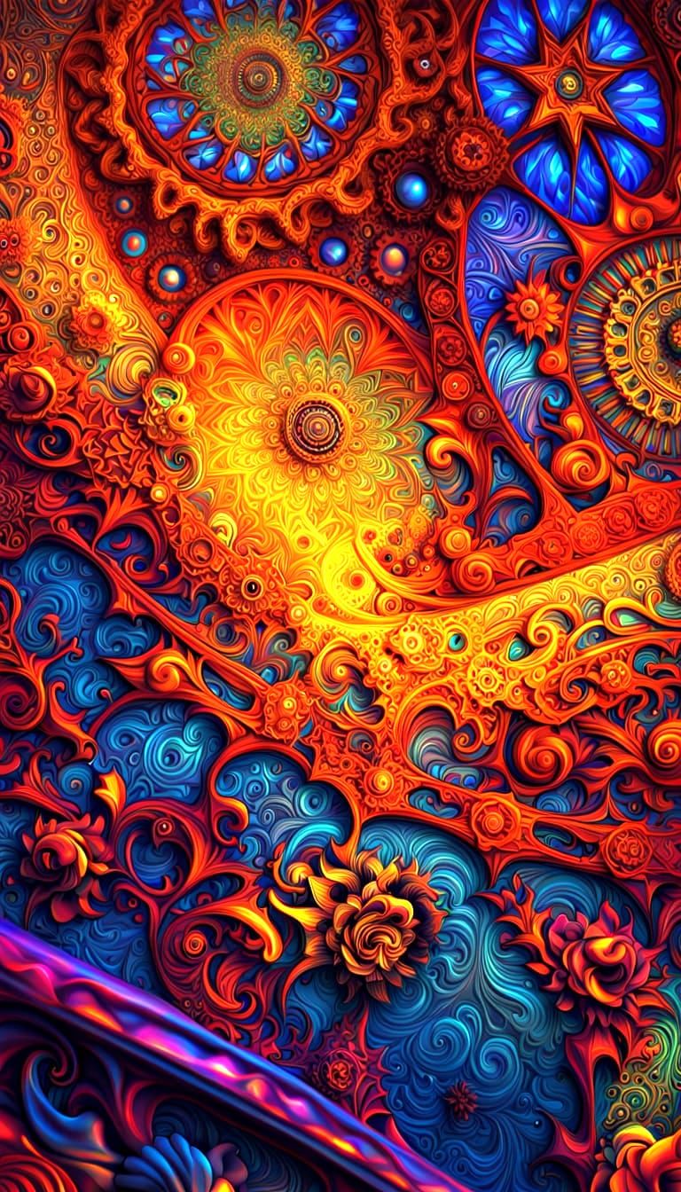 Surreal Neon Statues in Full Spectrum 3D