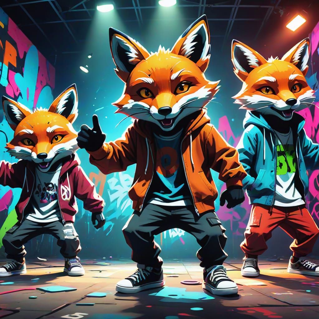 Fox Rap Artists: Urban Graffiti Concert Stage