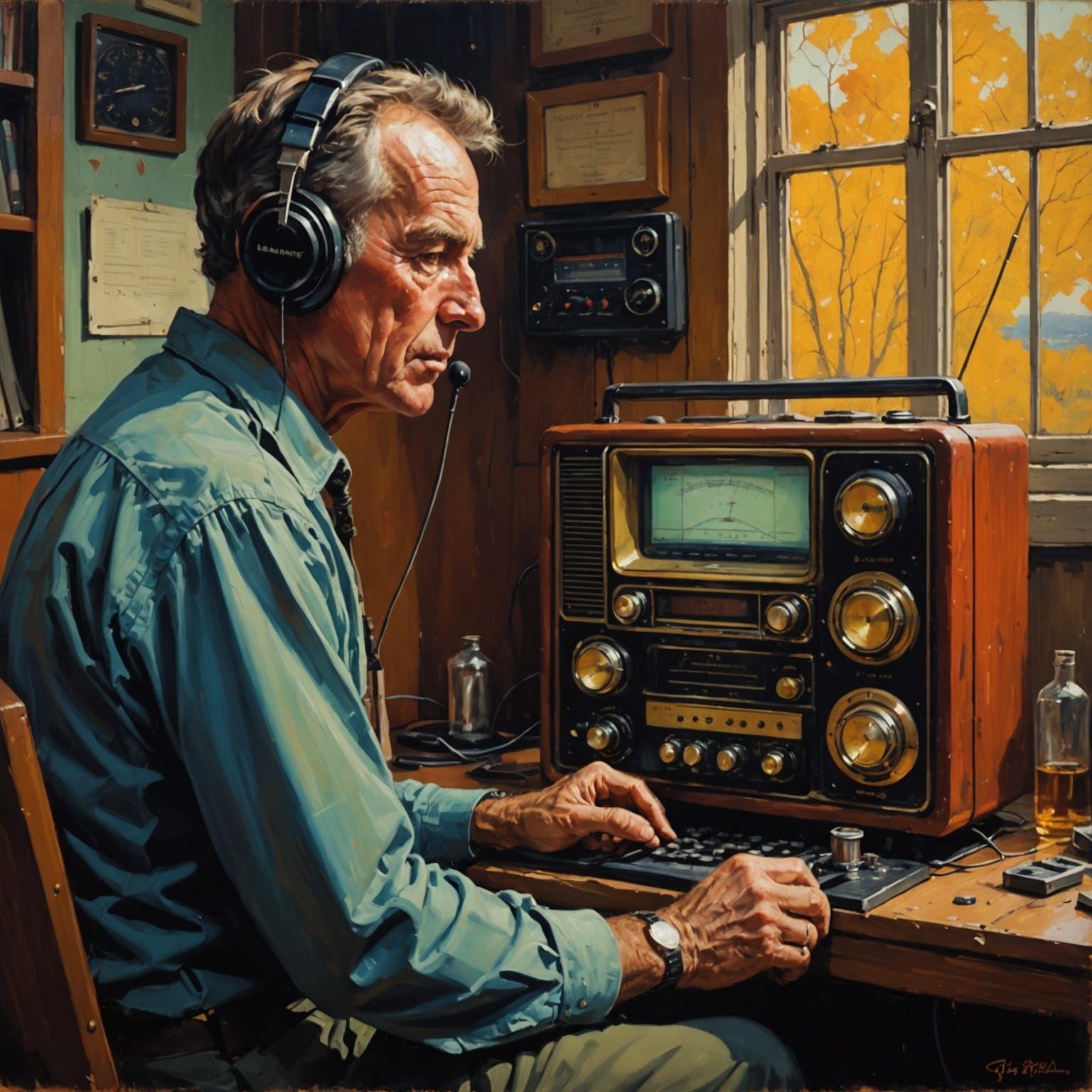 Radio in a Whimsical Oil Painting Style
