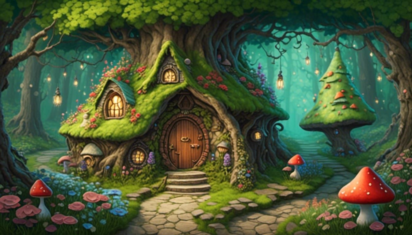 Whimsical Gnome Home in Enchanted Forest