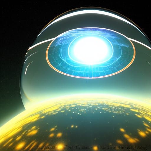 scifi spaceship looming over planet