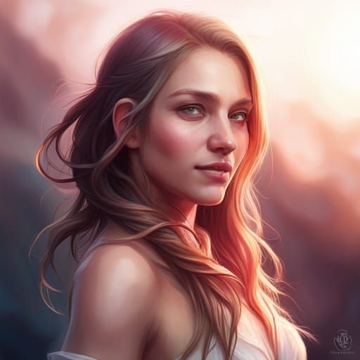 Girl with Joyful Smile: Hyperdetailed Portrait