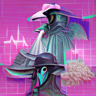 Vaporwave Plague Doctor in Neon Hues