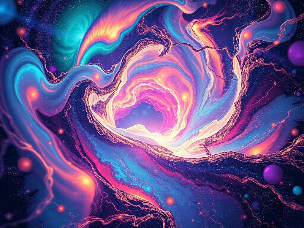 Surreal Cosmic Explosion in Vibrant Digital Art