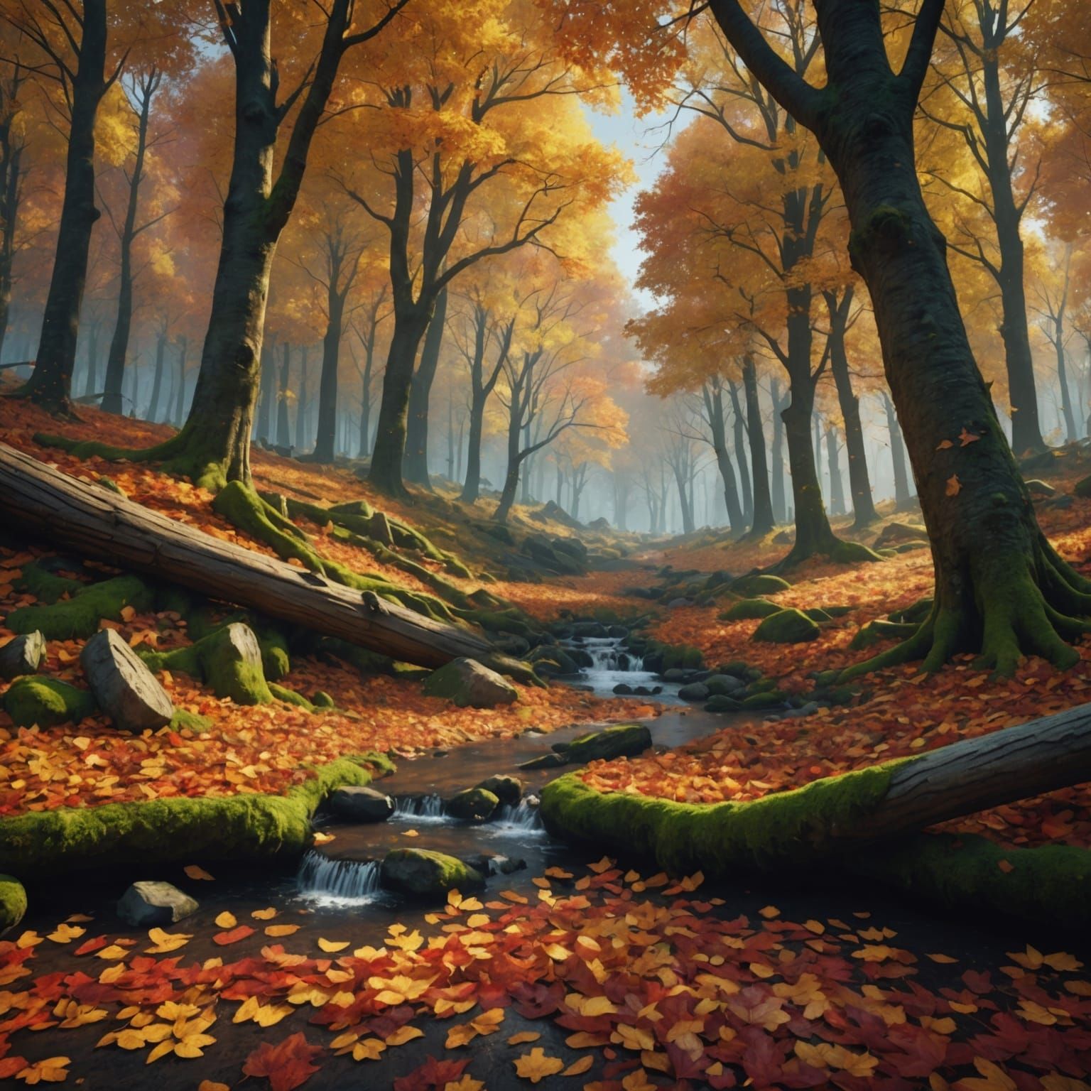 Autumn Forest: Detailed Fantasy Concept Art