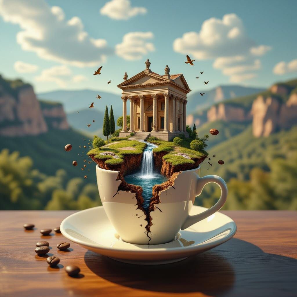 Domus Aurea Emerges From Broken Coffee Cup