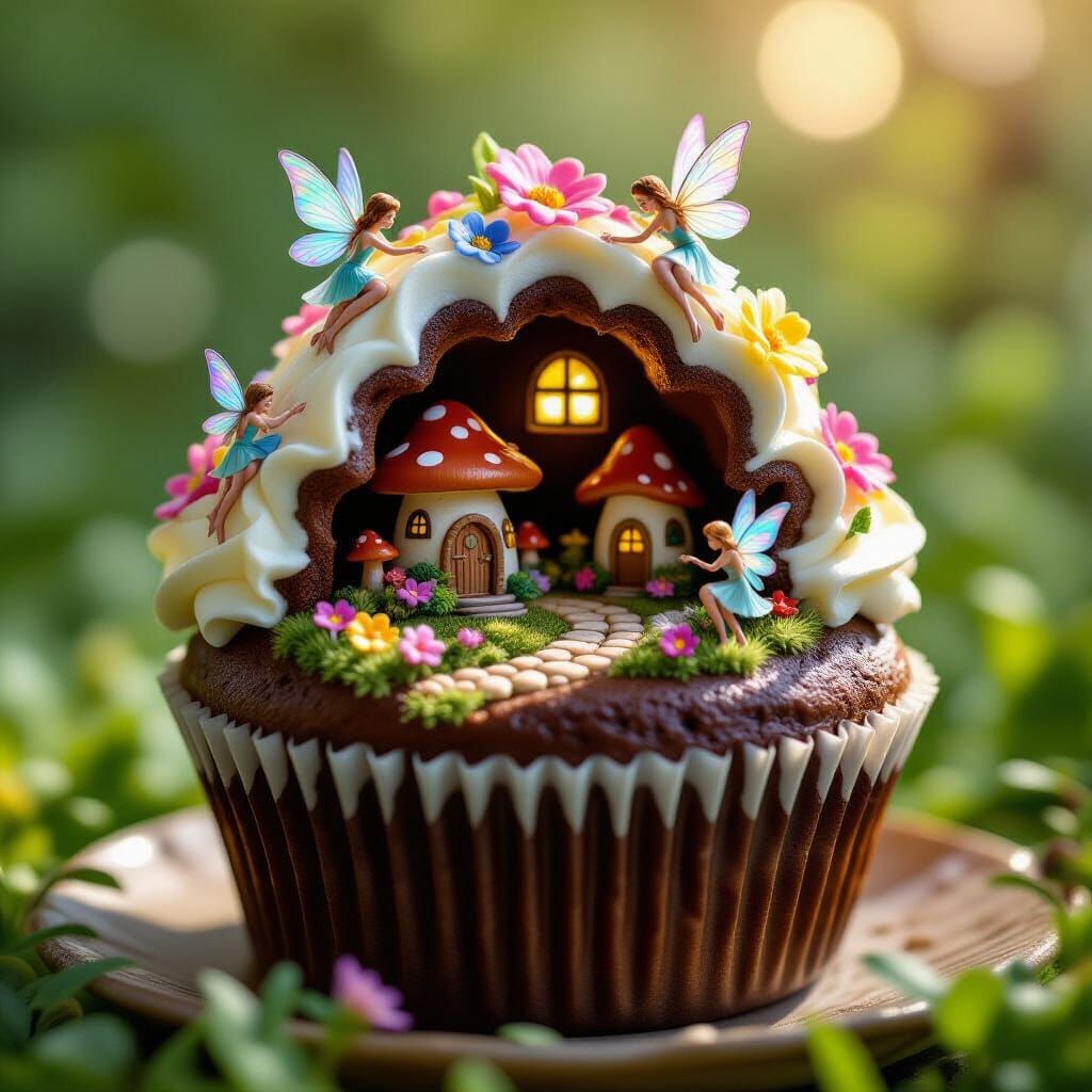 Fairy Village Inside a Cupcake, Professional Photography