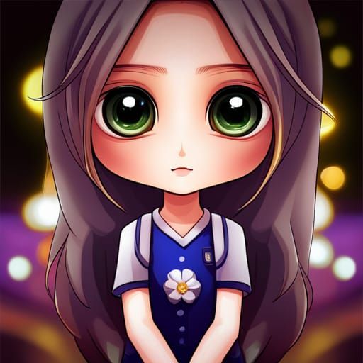 Adorable Korean Girl in Anime Style