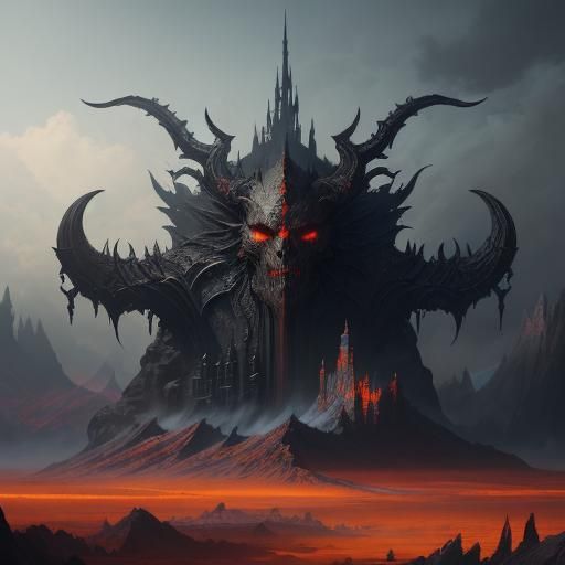 Detailed Matte Painting of a Devil in Deep Color