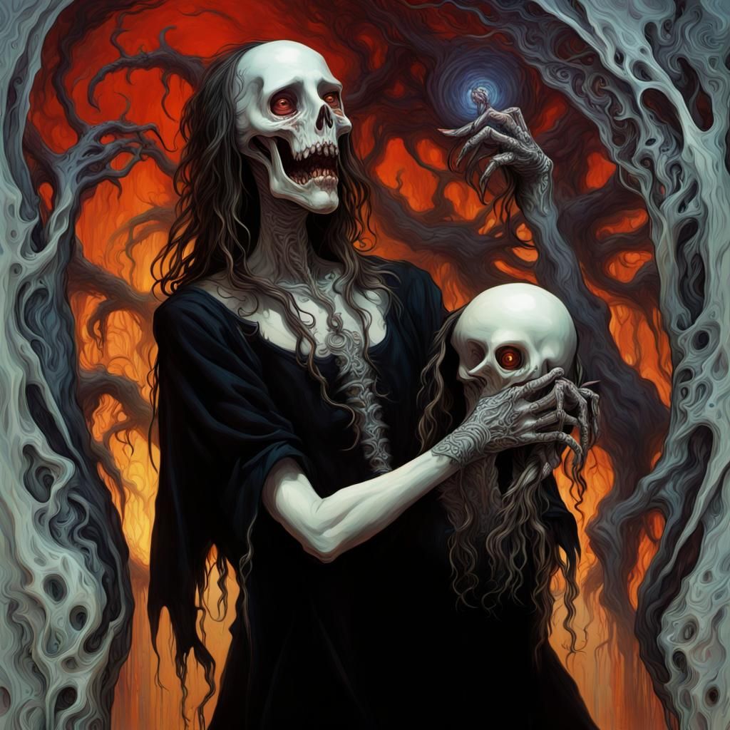 Ghosts Pondering AI: A Hyperrealistic Surreal Vision