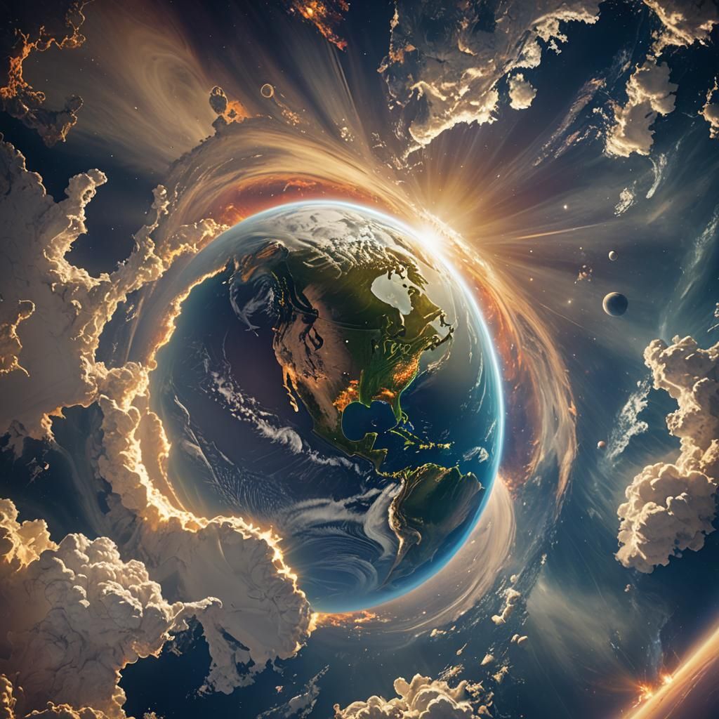 Planet Earth from Space with Vibrant Colors