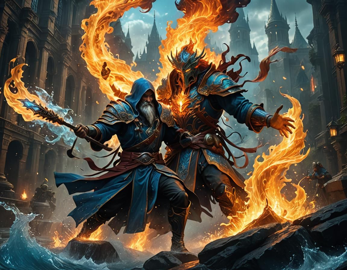 Water wizard, fire sorcerer