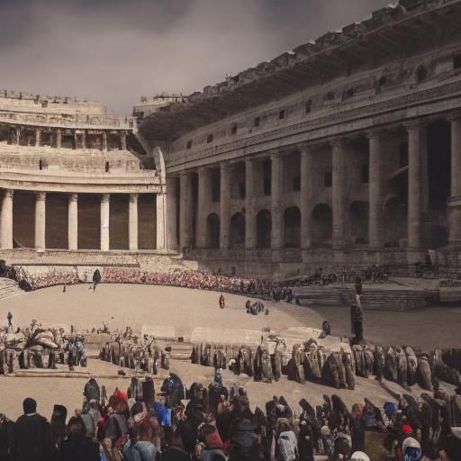 Roman Leader Addresses Crowd in Ancient City