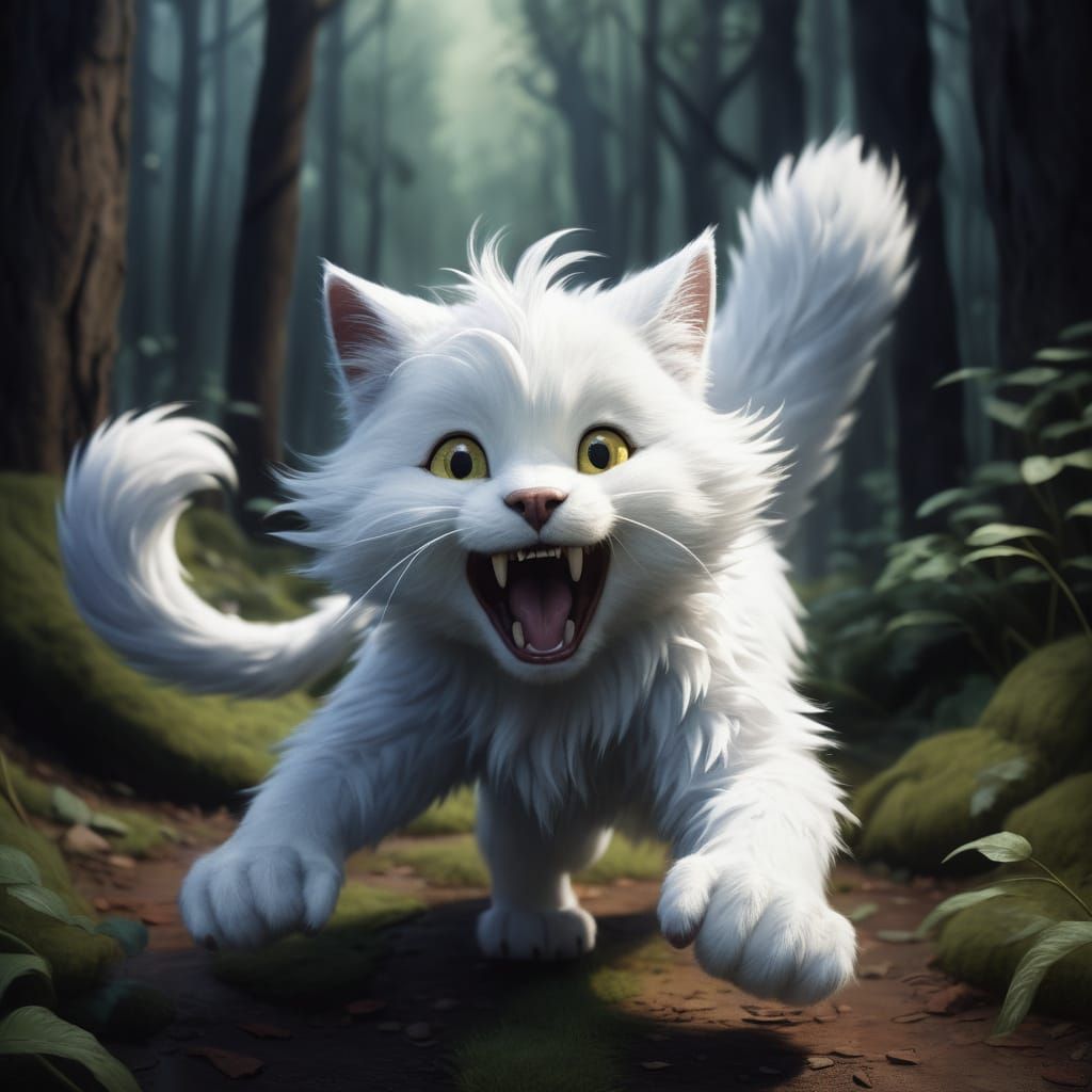 Whimsical Frenzy of Furry Chaos in a Snowy Whirlwind