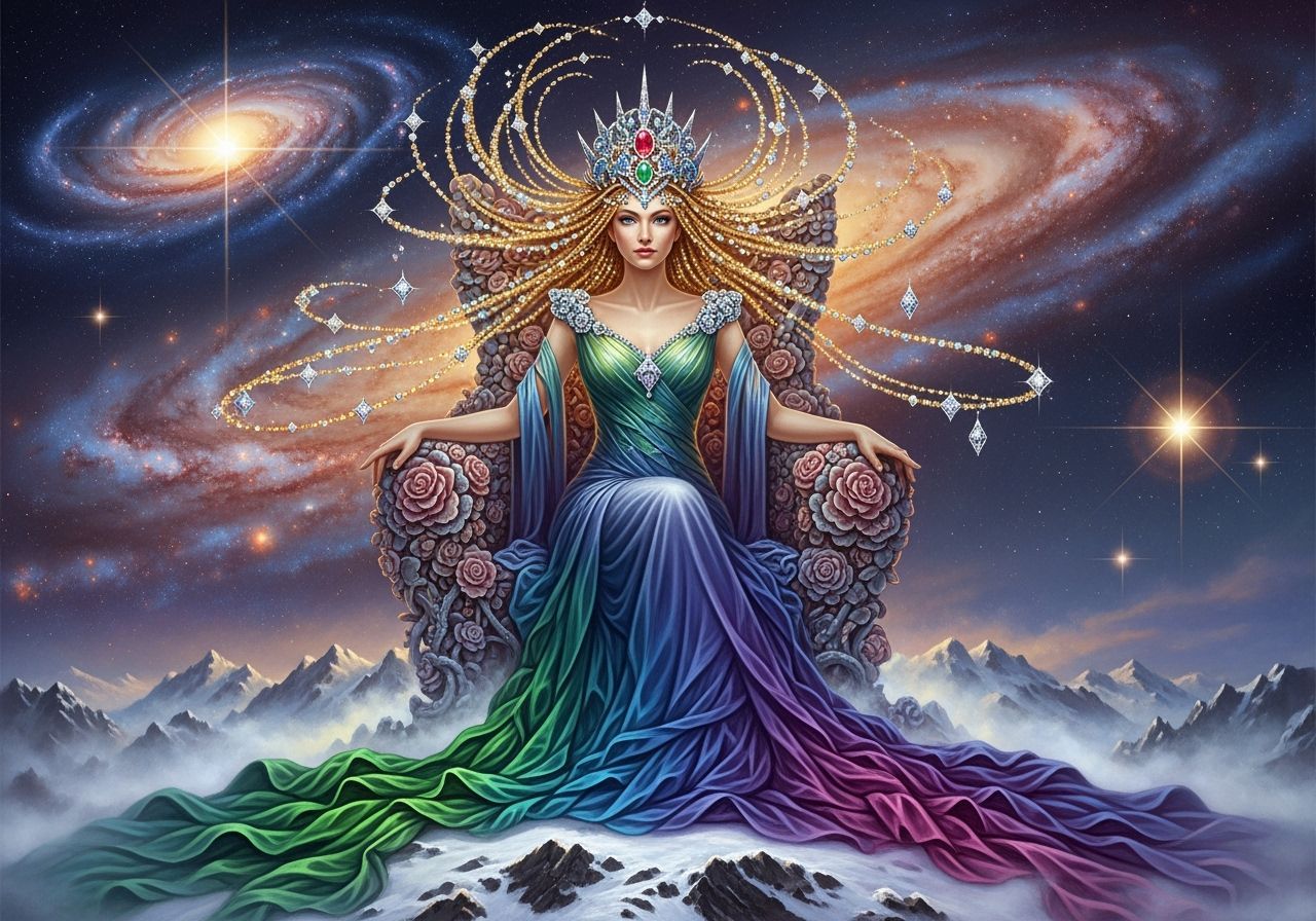 Alien Goddess Portrait in Fantasy Realism Style