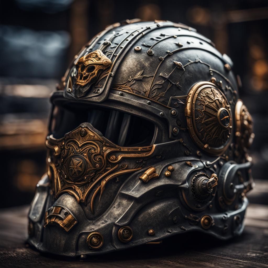 Hyperrealistic Helmet for a Thunder King