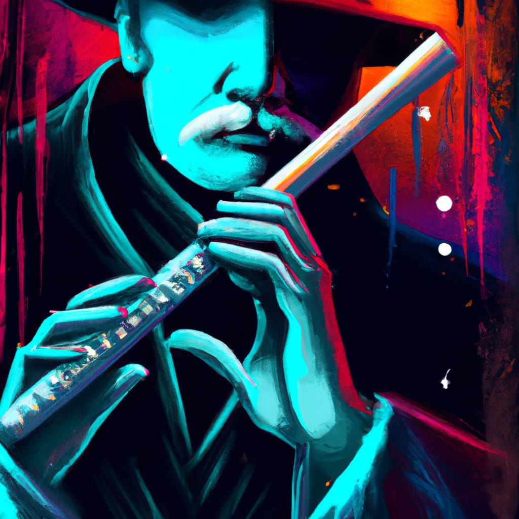 Grim Reaper Plays Flute in Jazz Club