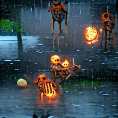 Spooky Jack O’Lanterns and Skeletons