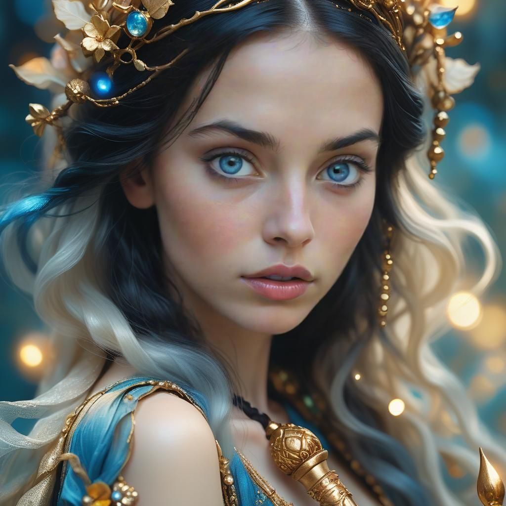 Cimmerian Woman Portrait with Magic Staff