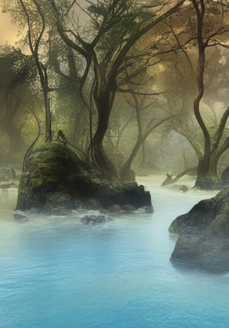 Gothic Art Nouveau Raven in Stained Glass Style