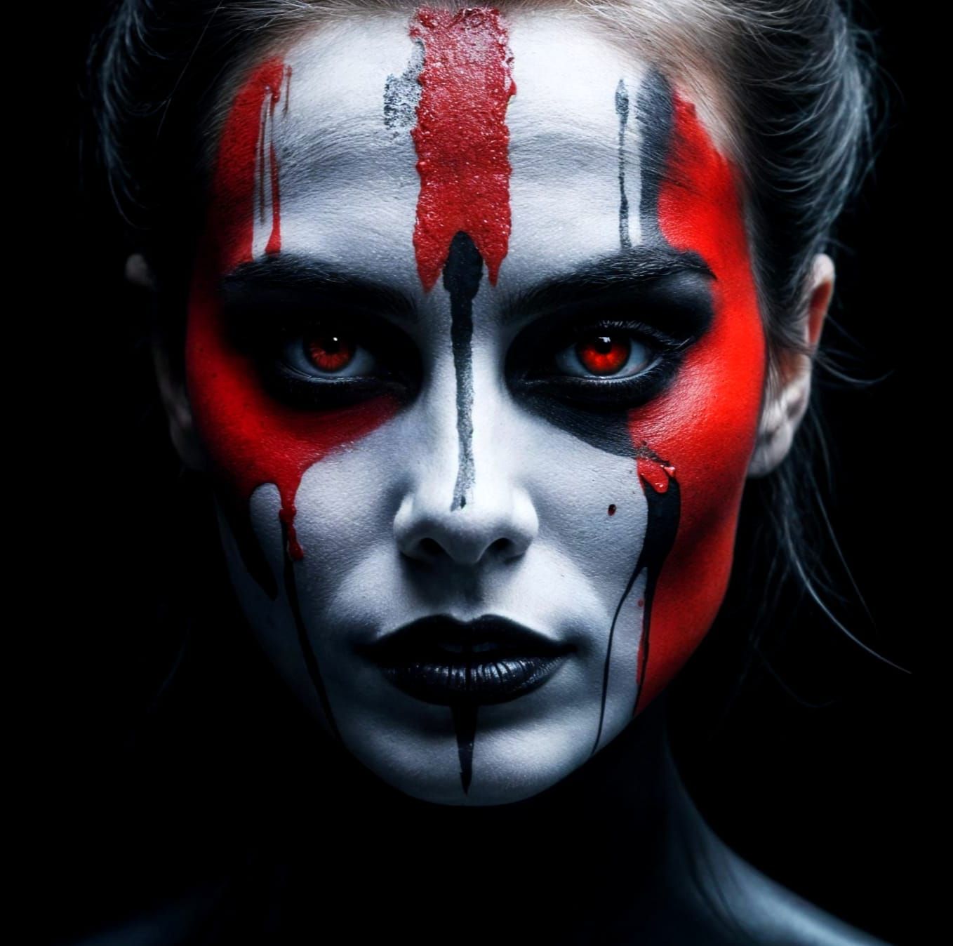 Mysterious Woman in Hyperrealistic Make-Up