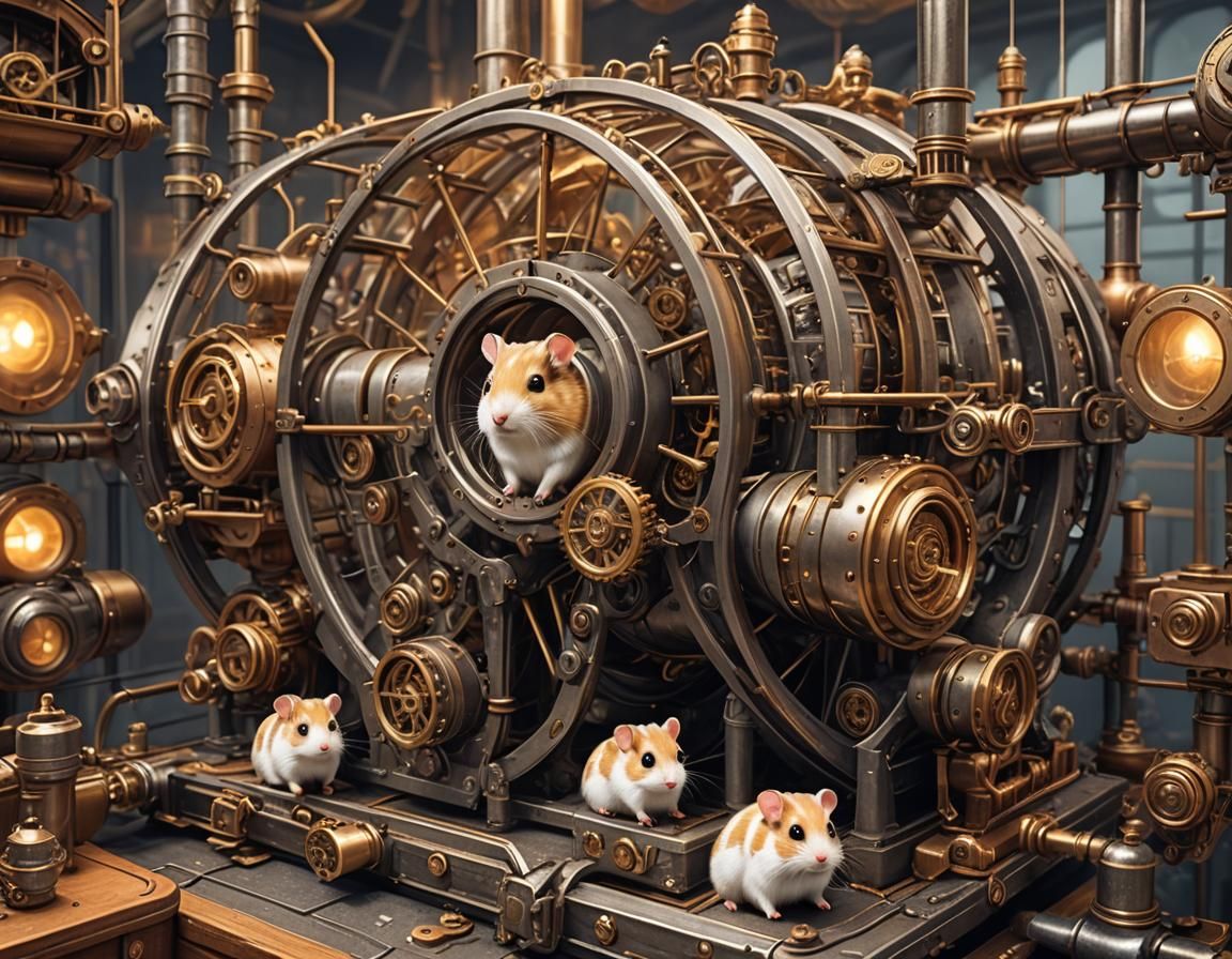 Steampunk Hamster Cage with Futuristic Design