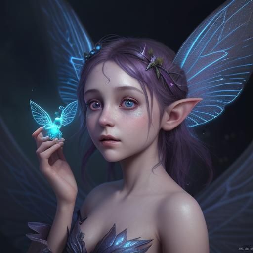 Close-Up of a Fairy Holding a Pixie