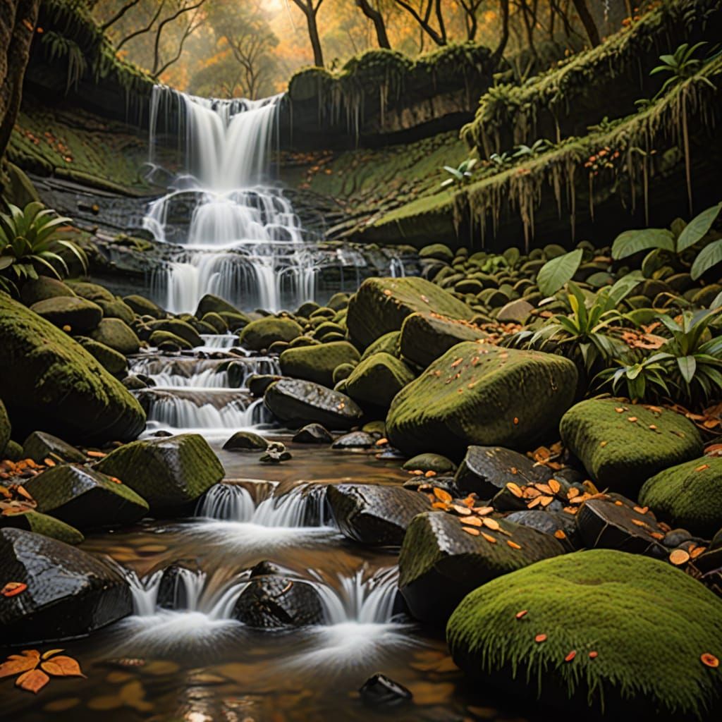 Autumn Waterfall in Chiapas Captured in Golden Hour