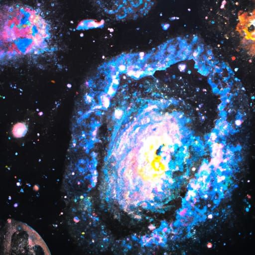 Collaborative Art: Planets and Nebulas in Space