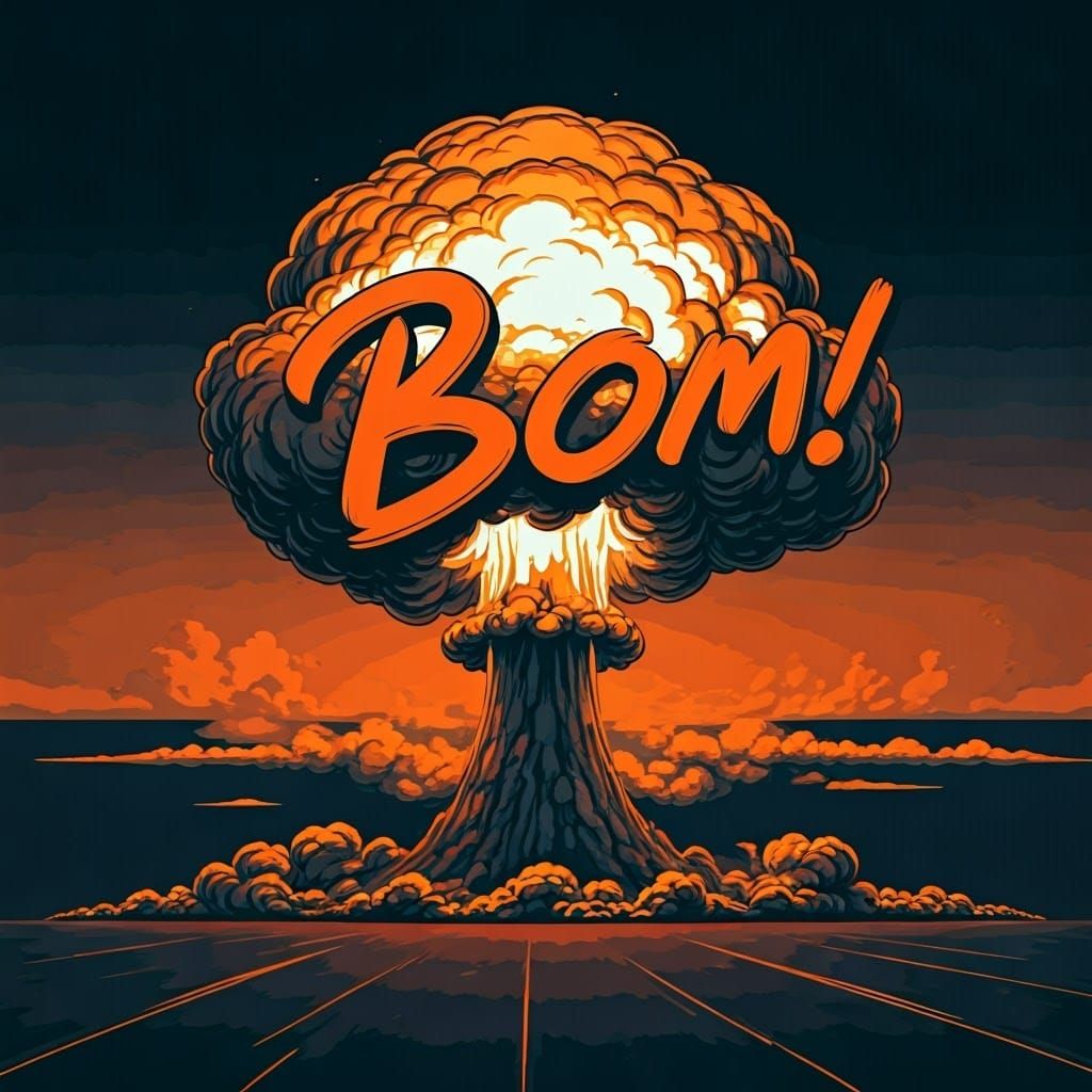 Nuclear Explosion Creates 'Boom!' in Comic Book Style