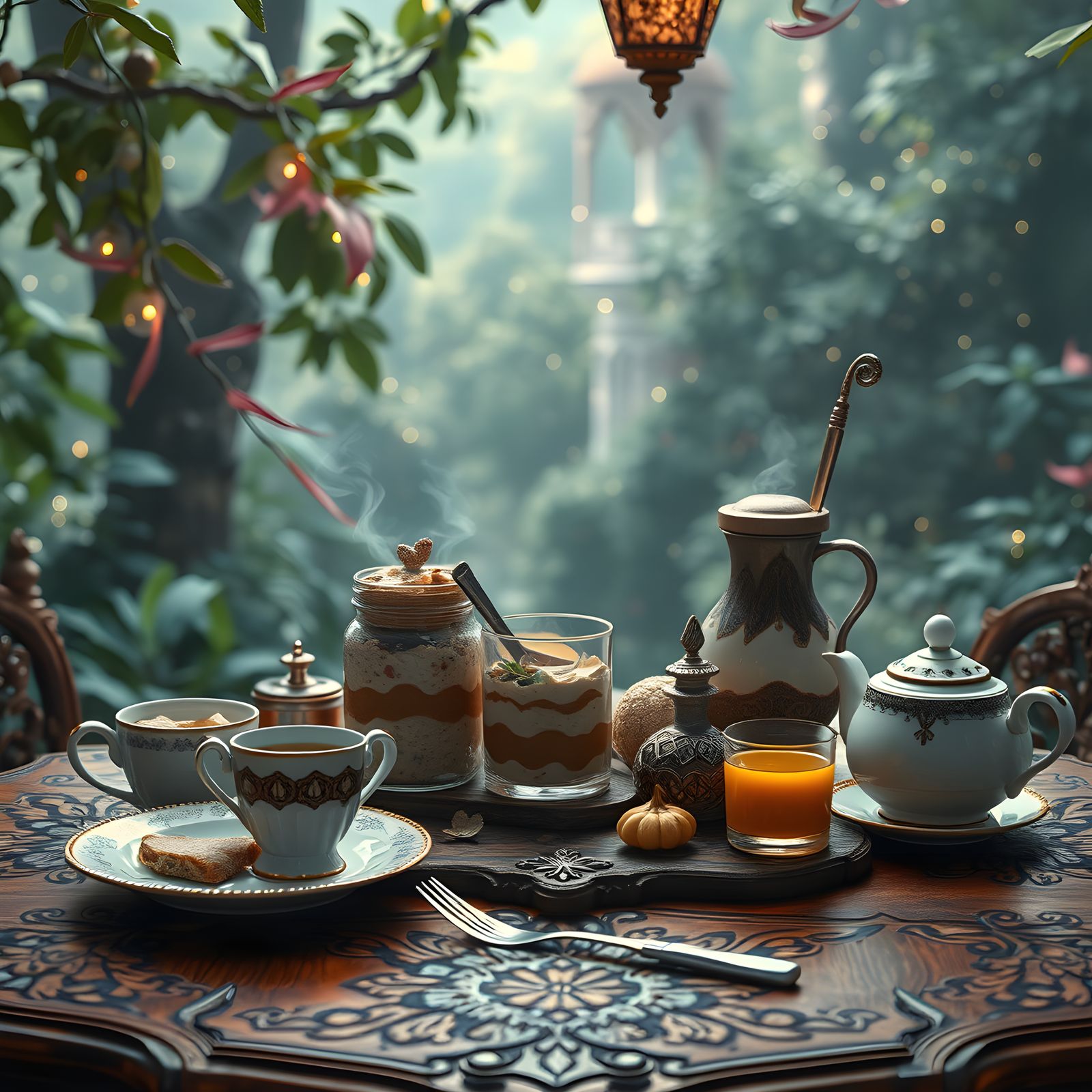Breakfast Table in Whimsical Fantasy Setting